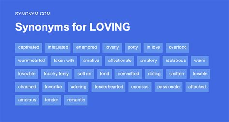 synonym lovingly|adjectives for loving.